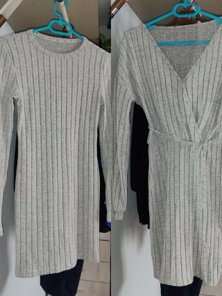 Dos vestidos grises de punto
