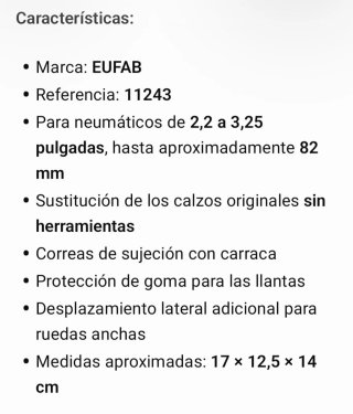 caja de Calzos EUFAB 11243 para Ruedas Anchas -
