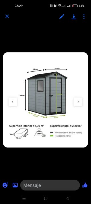 Caseta de Resina Leroy Merlin Gris/Blanca