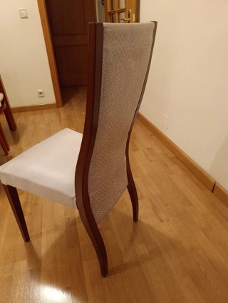 Sillas de salón tela y madera