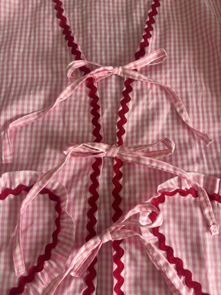 Chaqueta de cuadros vichy rosa