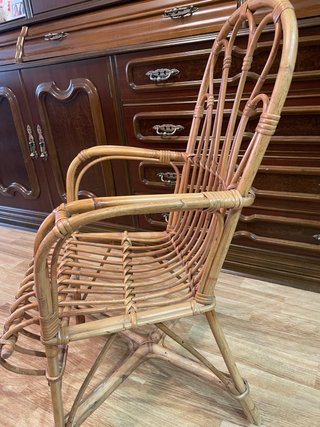 Silla infantil vintage mimbre/caña