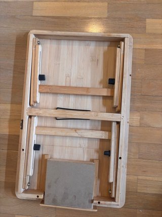 Mesa plegable multiusos e inclinable de bambú