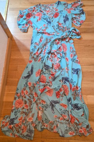 Vestido largo estampado flores