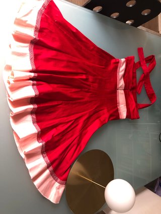 ORIGINAL VESTIDO MIDI VINTAGE, ROJO Y ROSA