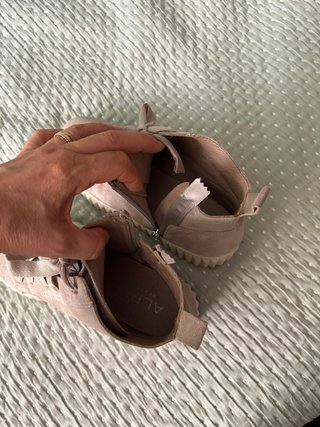Botines Serraje Beige/Rosa