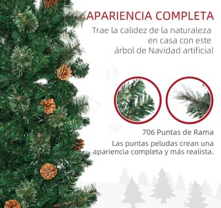Árbol de Navidad 225cm con 706 ramas