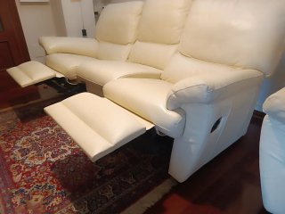 Sofá modular de piel beige