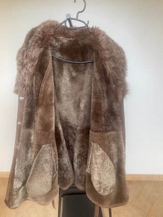 Chaqueta de piel marrón chocolate