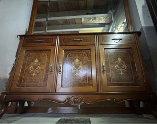 Mueble Aparador/Recibidor Antiguo Madera y Cristal