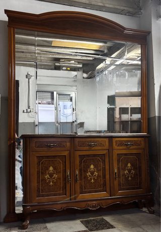 Mueble Aparador/Recibidor Antiguo Madera y Cristal