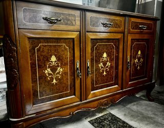 Mueble Aparador/Recibidor Antiguo Madera y Cristal