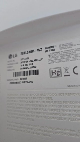 Monitor TV LG 28TL510V-WZ LED HD