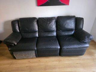Sofá de cuero Natuzzi negro