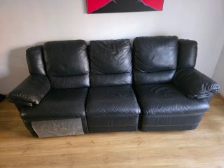 Sofá de cuero Natuzzi negro