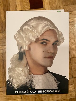 Peluca de Época Blanca, historical wig