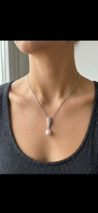 GARGANTILLA DE PLATA Y PERLA