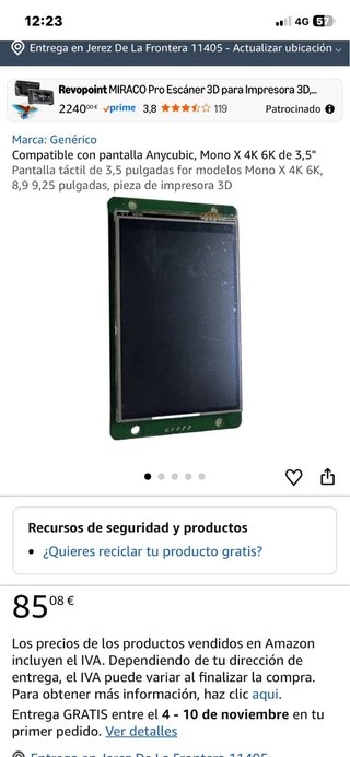 Schermo Touch Screen per Stampante 3D