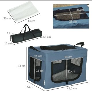 Transportín para Mascotas PawHut Azul
