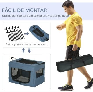 Transportín para Mascotas PawHut Azul