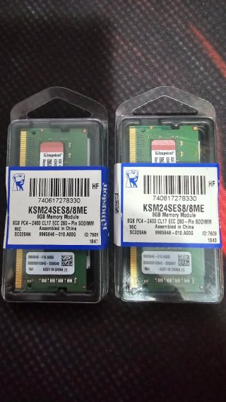 2x Kingston 8GB DDR4 RAM Módulos