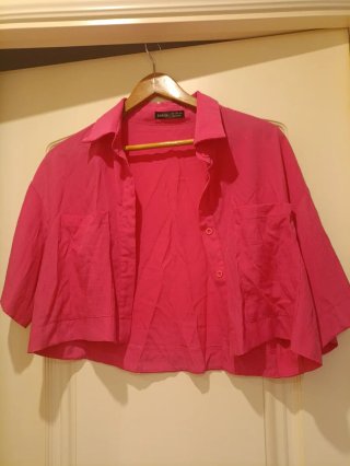 Camisa corta SHEIN rosa talla única
