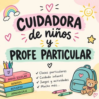 Profesora particular, canguro y cuidado Infantil