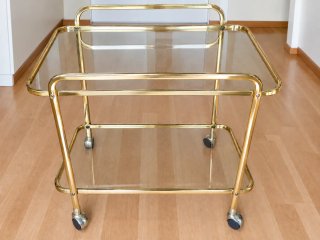 Camarera Carrito Auxiliar Dorada y Cristal