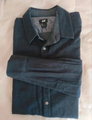 Camisa H&M Azul Talla L