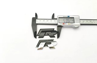 EMBLEMA LOGO VOLKSWAGEN R NEGRO 55MM X 30MM