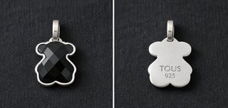 Colgante Oso Tous Onyx Plata pequeño