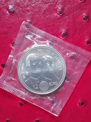 Moneda 12 Euro Felipe y Letizia 2004