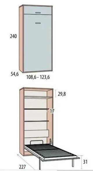 CAMA ABATIBLE VERTICAL 90WIN