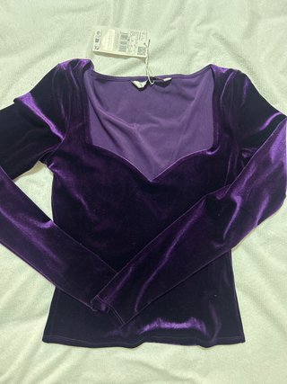 Camiseta de Terciopelo Lila