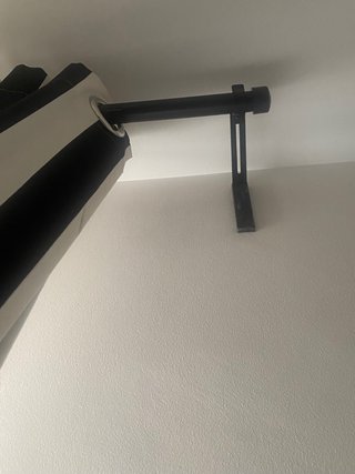 2 Cortinas Rayas Beige/Negro con Barra Negra