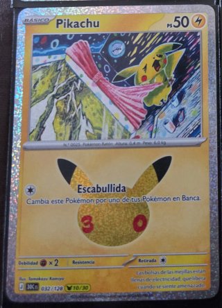 Pack de 4 Cartas Pokémon Pikachu 30 Aniversario