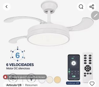 Lámpara de techo con ventilador y control APP