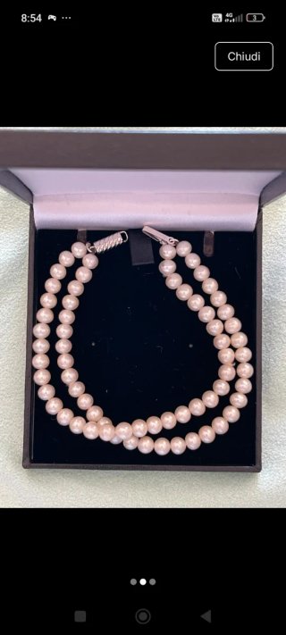 Bracciale di perle con chiusura in oro bianco