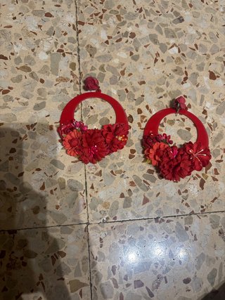 Pendientes Flamenco Rojos con Flores