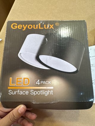 Set de 4 Focos LED de Techo Negros