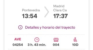 AVE Pontevedra a Madrid 11 Oct