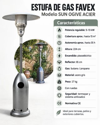 ESTUFA DE DISEÑO FAVEX MUCHAS UNIDADES ENVIO INCLU