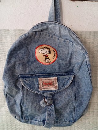 Mochila Vintage Snoopy Denim