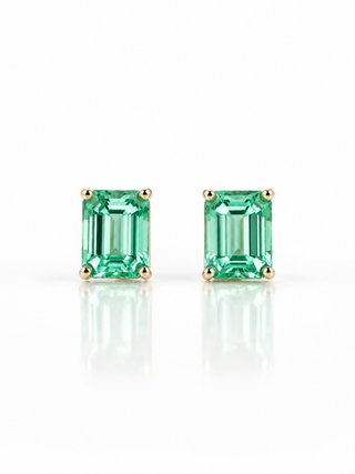 Pendientes Esmeraldas Colombianas Oro 18k