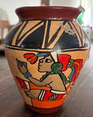 Vaso artigianale messicano dipinto