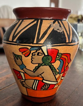 Vaso artigianale messicano dipinto