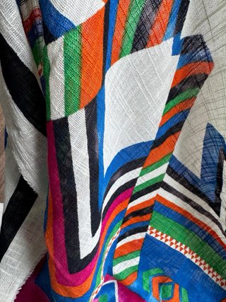 Pañuelo estampado geométrico multicolor