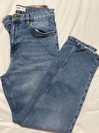 Vaqueros Mom Fit Mango Azul Talla 36