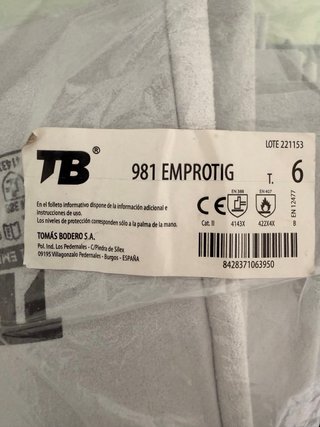Lote 14 pares guantes soldador TIG TB 981