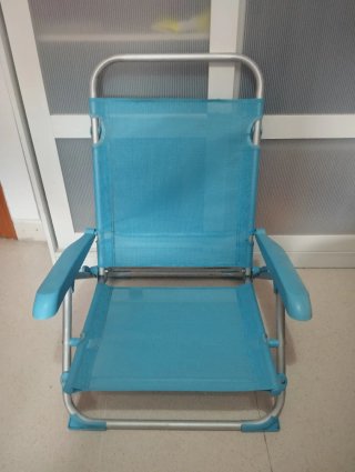Silla de playa plegable azul